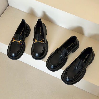 Women's One Pedal Metal Buckle Soft Thin Loafer Shoes