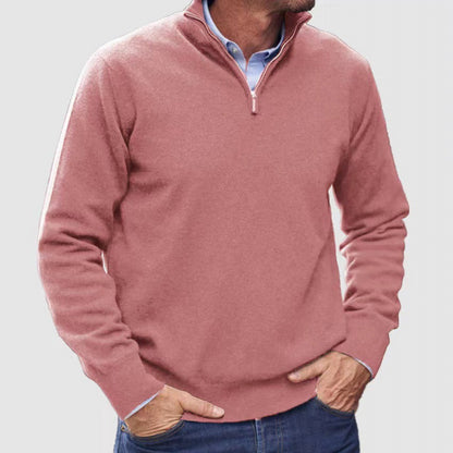 Men's Zipper Polo Ultra Thin Lightweight Long Sleeve Top Casual