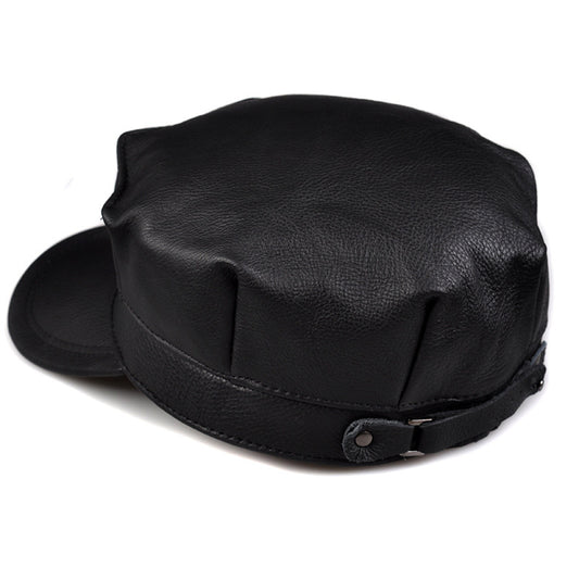 Men's Premium Genuine Leather Octagonal Flat Cap Winter Style - LAKD London