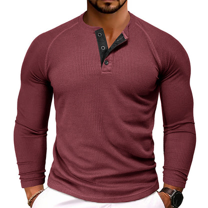 Men's Round Neck Waffle Knit Casual Slim Fit T-shirt - LAKD London