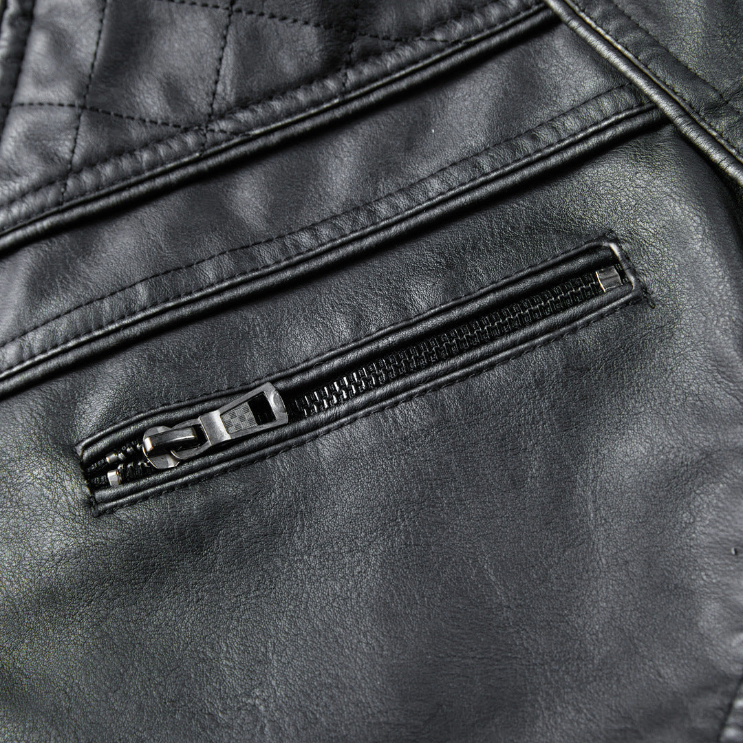 Men's Luxury Vintage Washed Faded Leather Motorbike Jacket - LAKD London