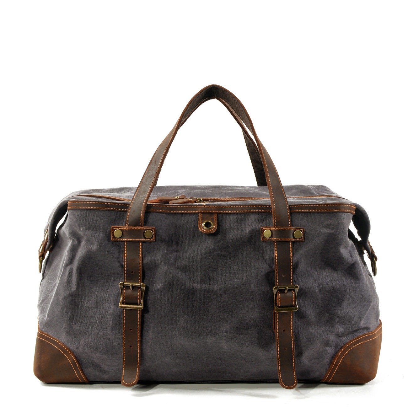Men's Leather Canvas Duffle Bag Outdoor Gym Travel Holdall - LAKD London