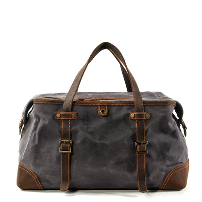 Men's Leather Canvas Duffle Bag Outdoor Gym Travel Holdall - LAKD London
