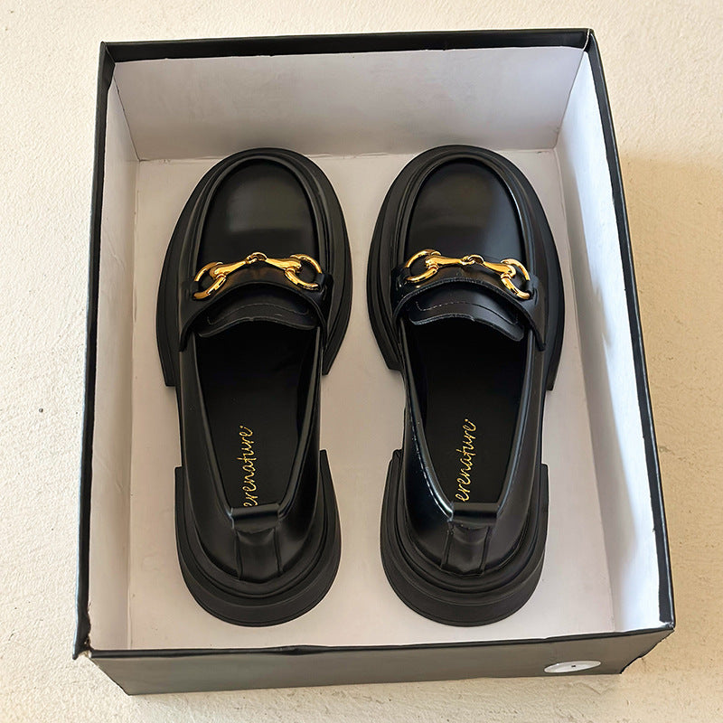 Women's One Pedal Metal Buckle Soft Thin Loafer Shoes