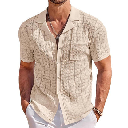 Men's Summer Half Sleeve Cuban Collar Knitted Polo Shirt - LAKD London