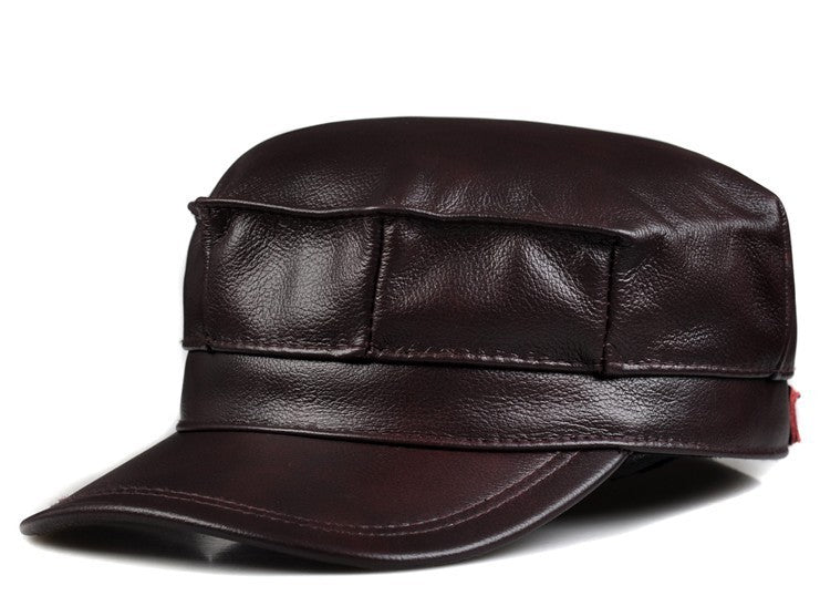 Men's Premium Genuine Leather Octagonal Flat Cap Winter Style - LAKD London