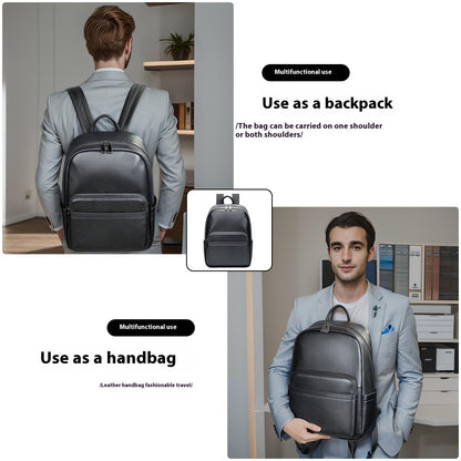 Men's Leather Business Laptop Backpack Large Capacity Professional Travel - LAKD London