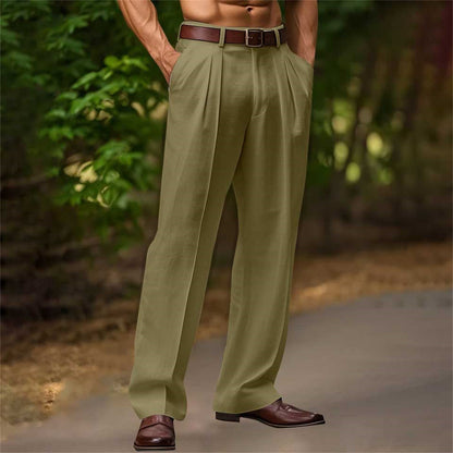 Men’s Cotton Linen Casual Trousers for Everyday Breathable Comfort