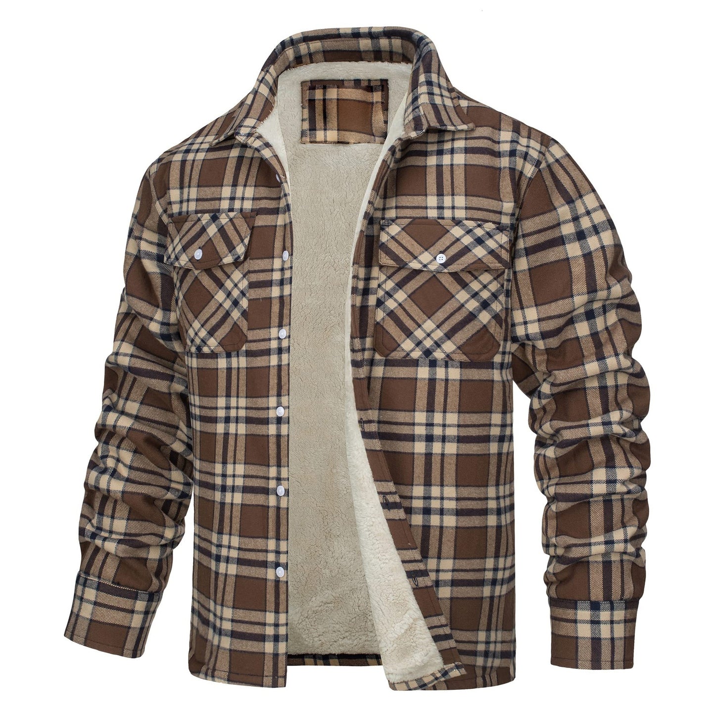 Men's Classic Check Pattern Winter Cardigan Jacket Hooded Warm British - LAKD London