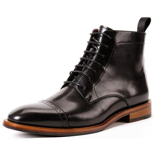 Men's High Top Lace Up Leather Boots British Style - LAKD London