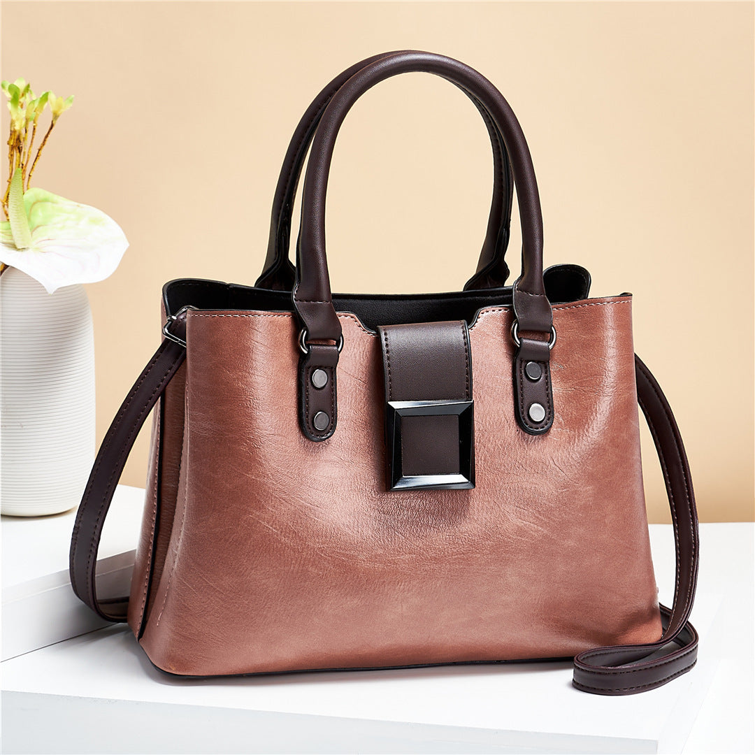 Women's Premium Big Buckle Shoulder Crossbody Office Handbag - LAKD London
