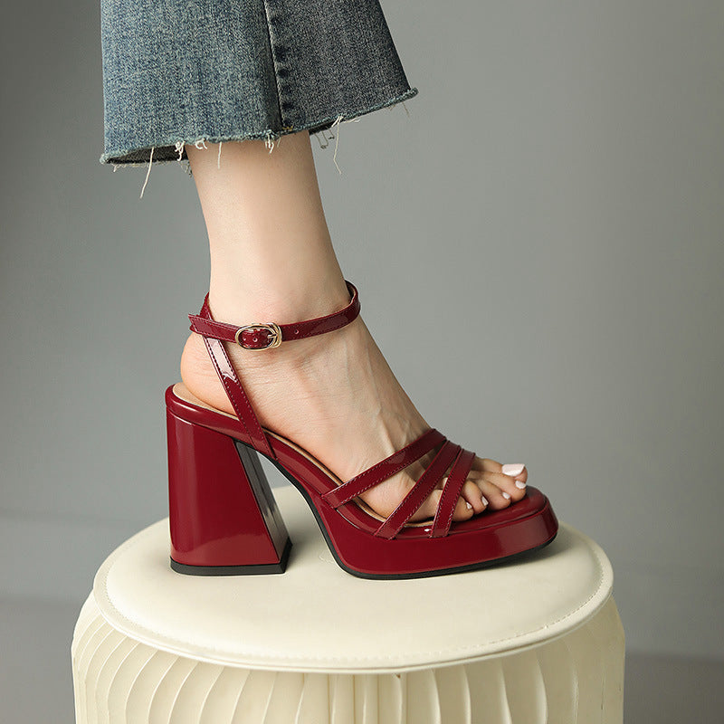 Womens European Style Roman High Heels | Glossy Event Shoes - LAKD London