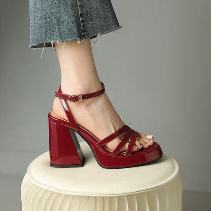 Womens European Style Roman High Heels | Glossy Event Shoes - LAKD London
