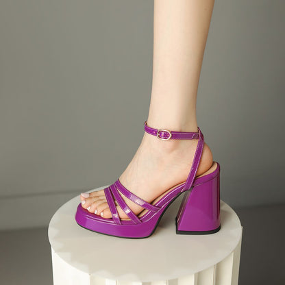 Womens European Style Roman High Heels | Glossy Event Shoes - LAKD London