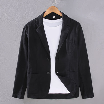 Men's Ramie Casual Suit Jacket for Smart Spring and Autumn Style