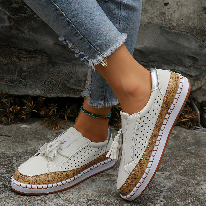 Women's Casual Tassel Loafers Comfortable Slip On Flat Shoes
