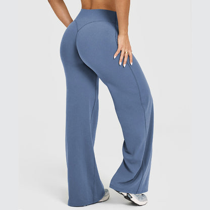 Women's Solid Colour Straight Leg Stretch Trousers Casual Versatile Style