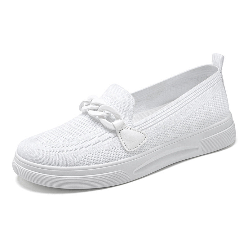 Women's Comfortable Chain Slip On Round Toe Casual Flats