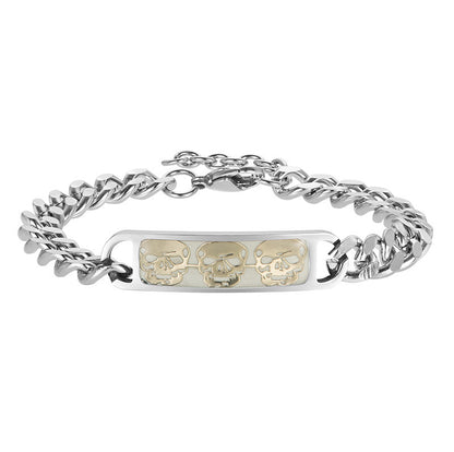 Men's Luminous Skull Titanium Steel Bracelet Bold Fashion Style Accessory - LAKD London
