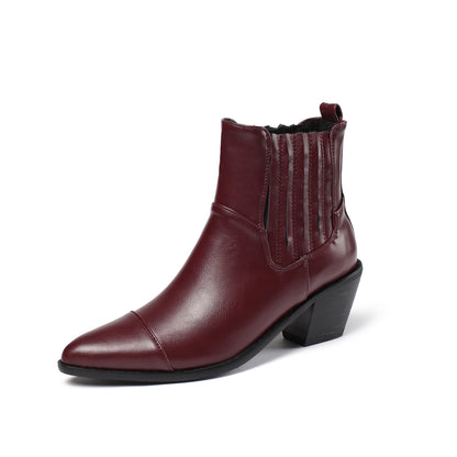 Women's Mid Heel Martin Boots Simple Stylish Solid Color