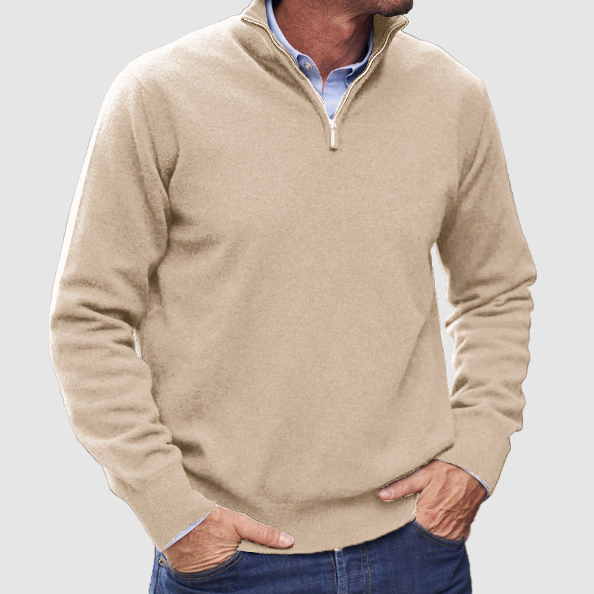Men's Zipper Polo Ultra Thin Lightweight Long Sleeve Top Casual
