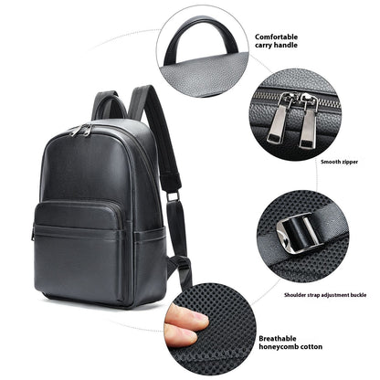 Men's Leather Business Laptop Backpack Large Capacity Professional Travel - LAKD London