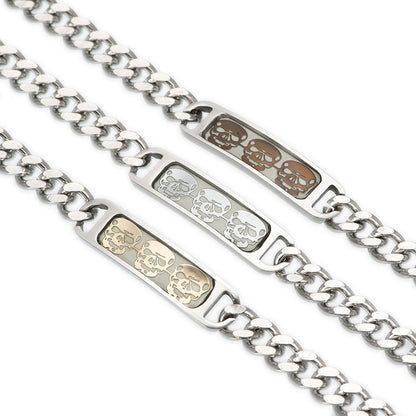 Men's Luminous Skull Titanium Steel Bracelet Bold Fashion Style Accessory - LAKD London