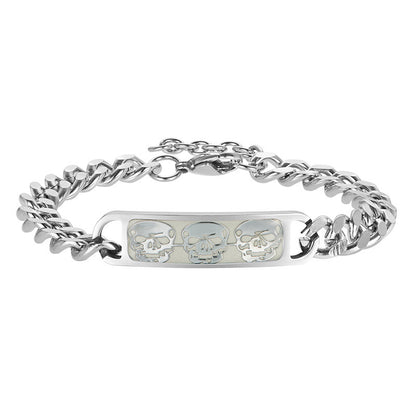 Men's Luminous Skull Titanium Steel Bracelet Bold Fashion Style Accessory - LAKD London