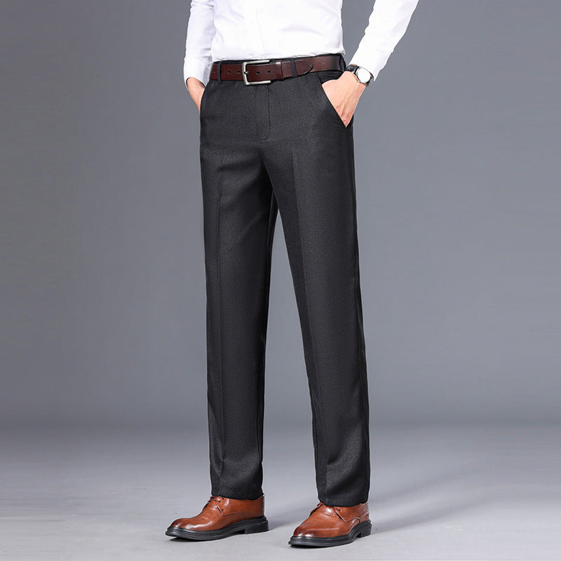 Men's Business Straight Cut Winter Dress Trousers Comfortable Casual Style