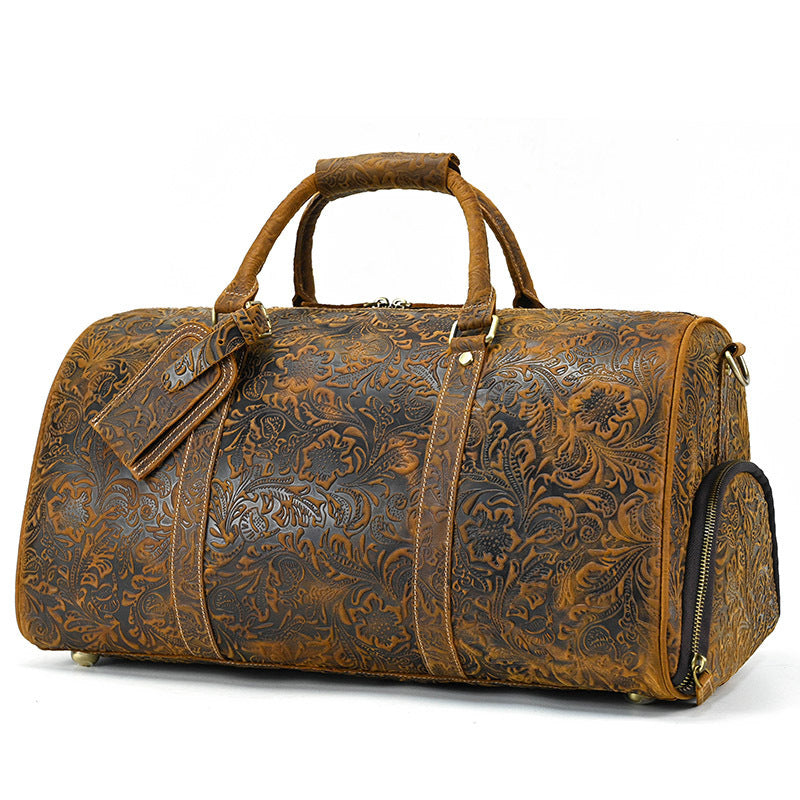 Men's Vintage Cowhide Leather Travel Gym Holdall Bag - LAKD London