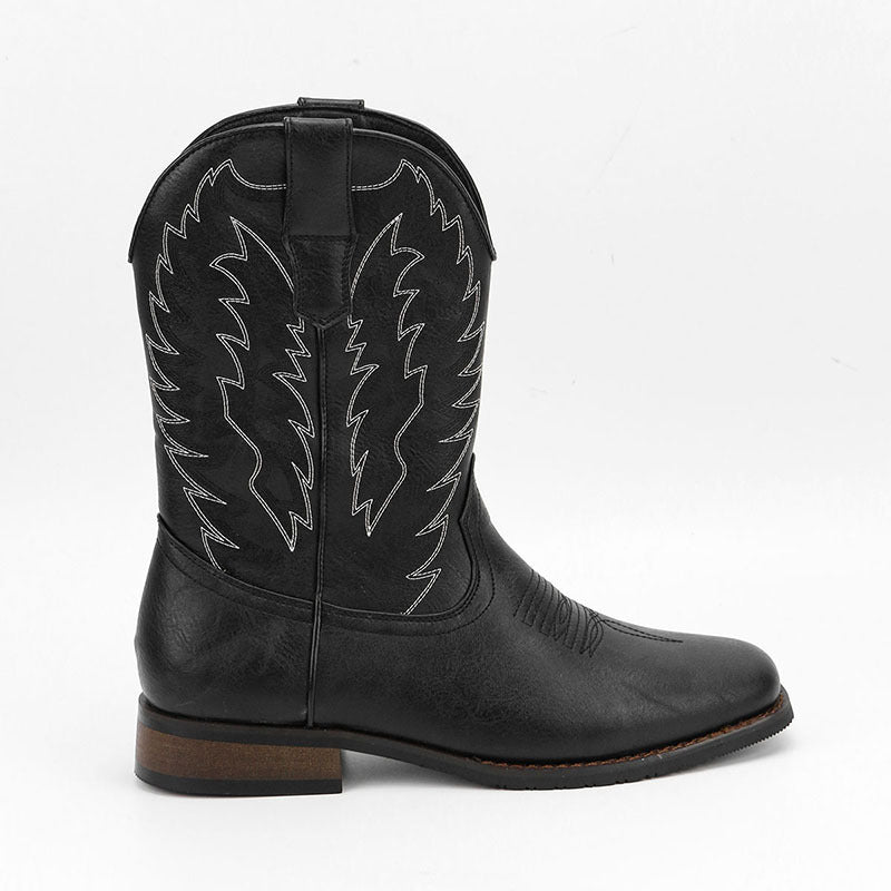 Men's Western Denim Cowboy Boots Square Toe Motorcycle Shoes - LAKD London