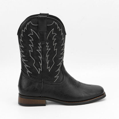 Men's Western Denim Cowboy Boots Square Toe Motorcycle Shoes - LAKD London