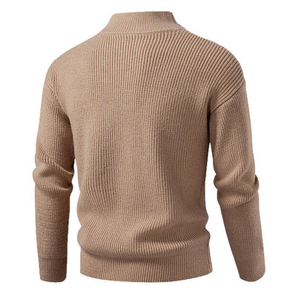 Men's Slim Fit Cotton Cardigan Sweater with Front Zipper Closure