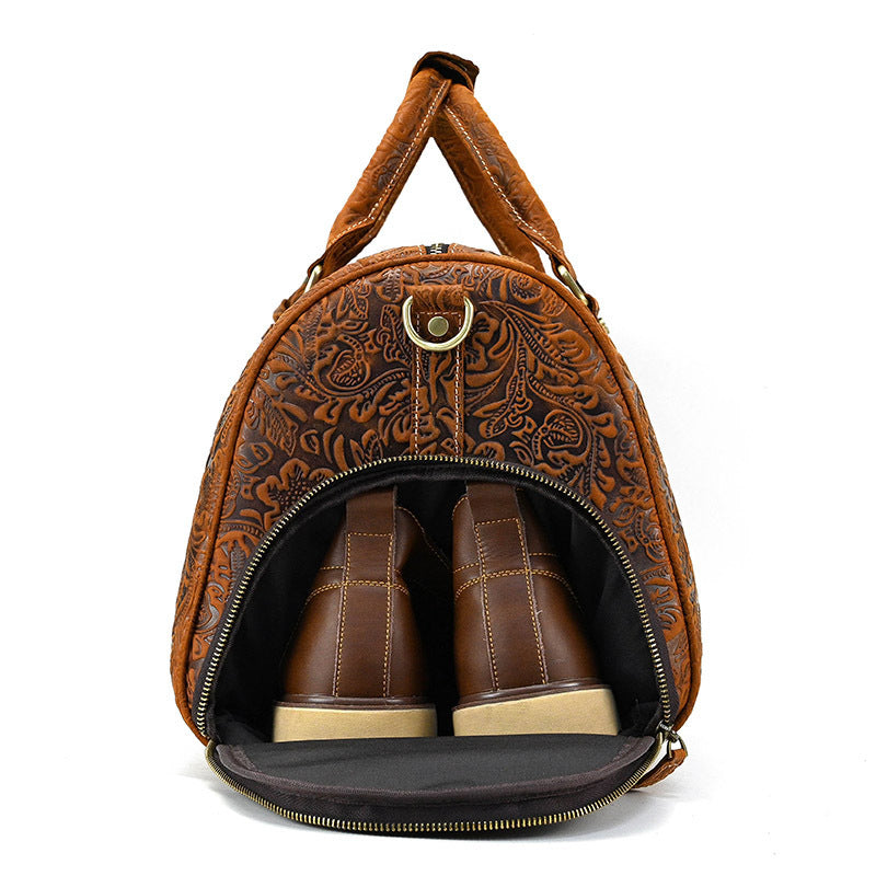 Men's Vintage Cowhide Leather Travel Gym Holdall Bag - LAKD London