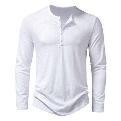 Men's Premium Long Sleeve Button Henley Casual T-Shirt - LAKD London