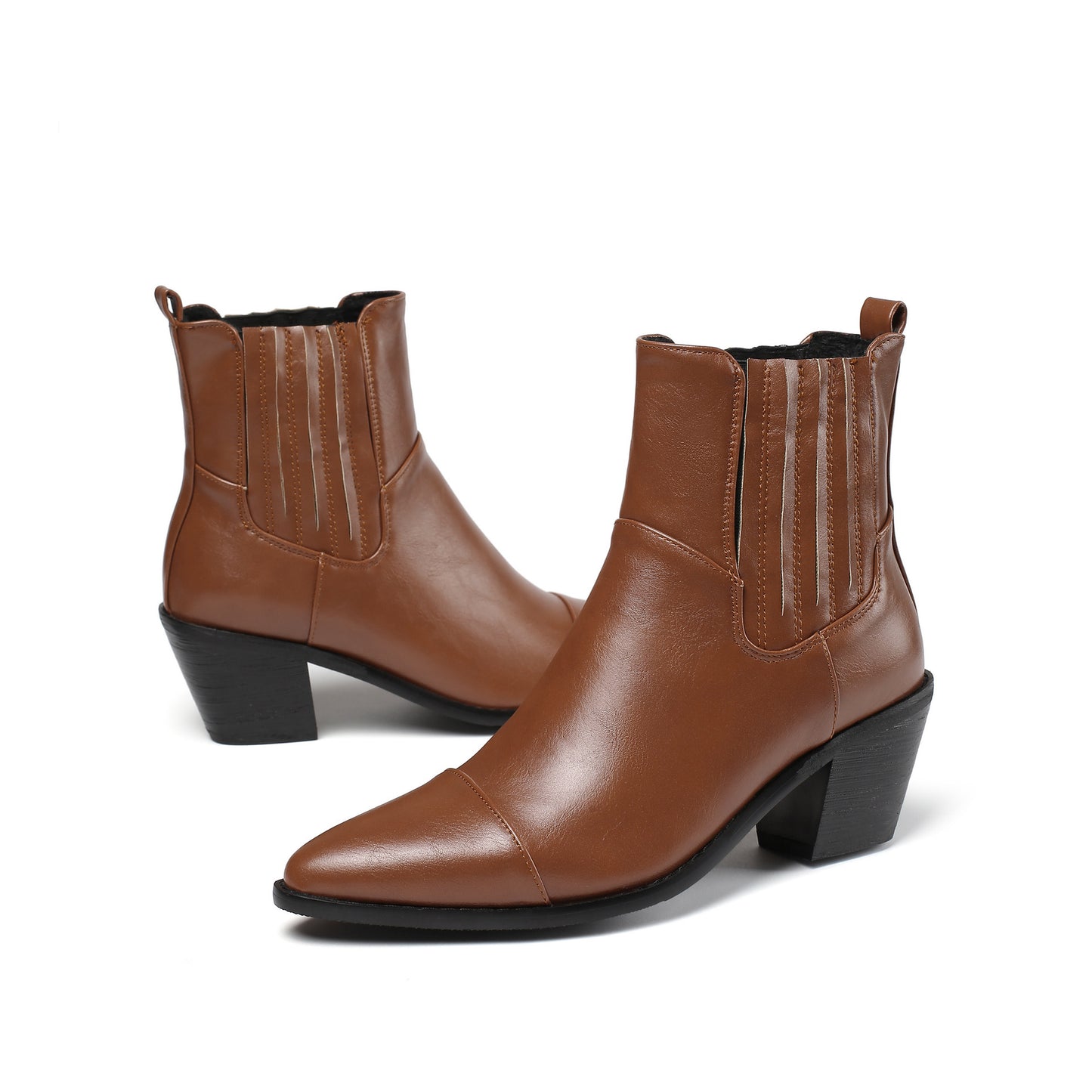 Women's Mid Heel Martin Boots Simple Stylish Solid Color
