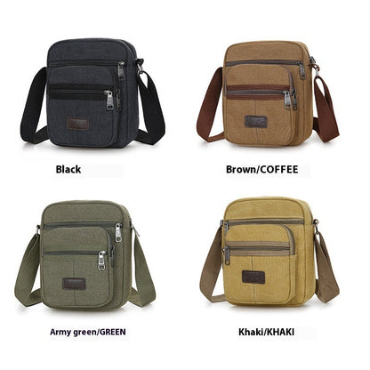 Men's Retro Canvas Messenger Shoulder Bag Casual Everyday Crossbody - LAKD London