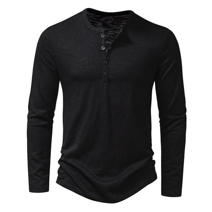 Men's Premium Long Sleeve Button Henley Casual T-Shirt - LAKD London