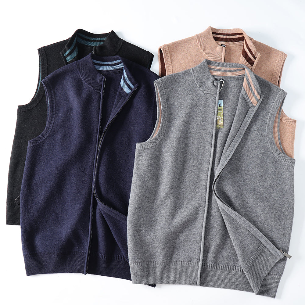 Men's Elegant Casual Knitted Cardigan Vest Warm Loose Fit Style
