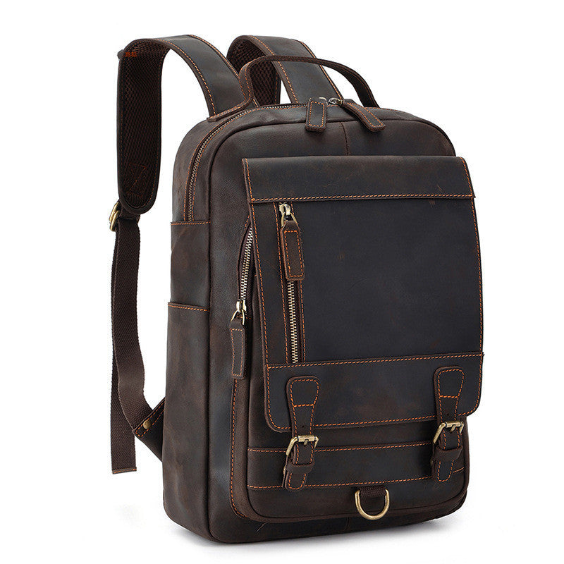 Men's Vintage Horse Leather Backpack Large Capacity Travel - LAKD London
