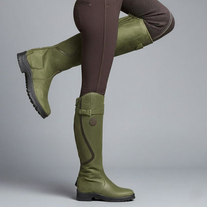 Women's Waterproof Leather Riding Boots - Below Knee Orthopaedic Shoe - LAKD London