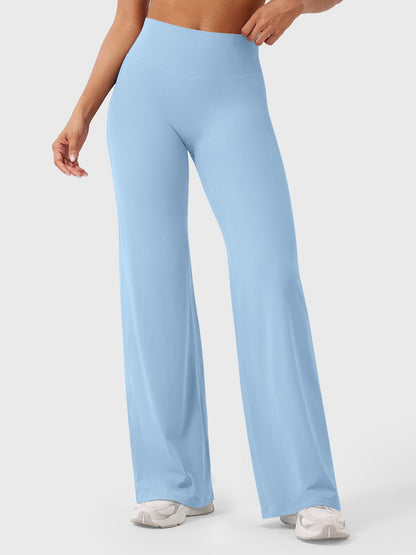 Women's Solid Summer High Waist Flared Wide Leg Pants