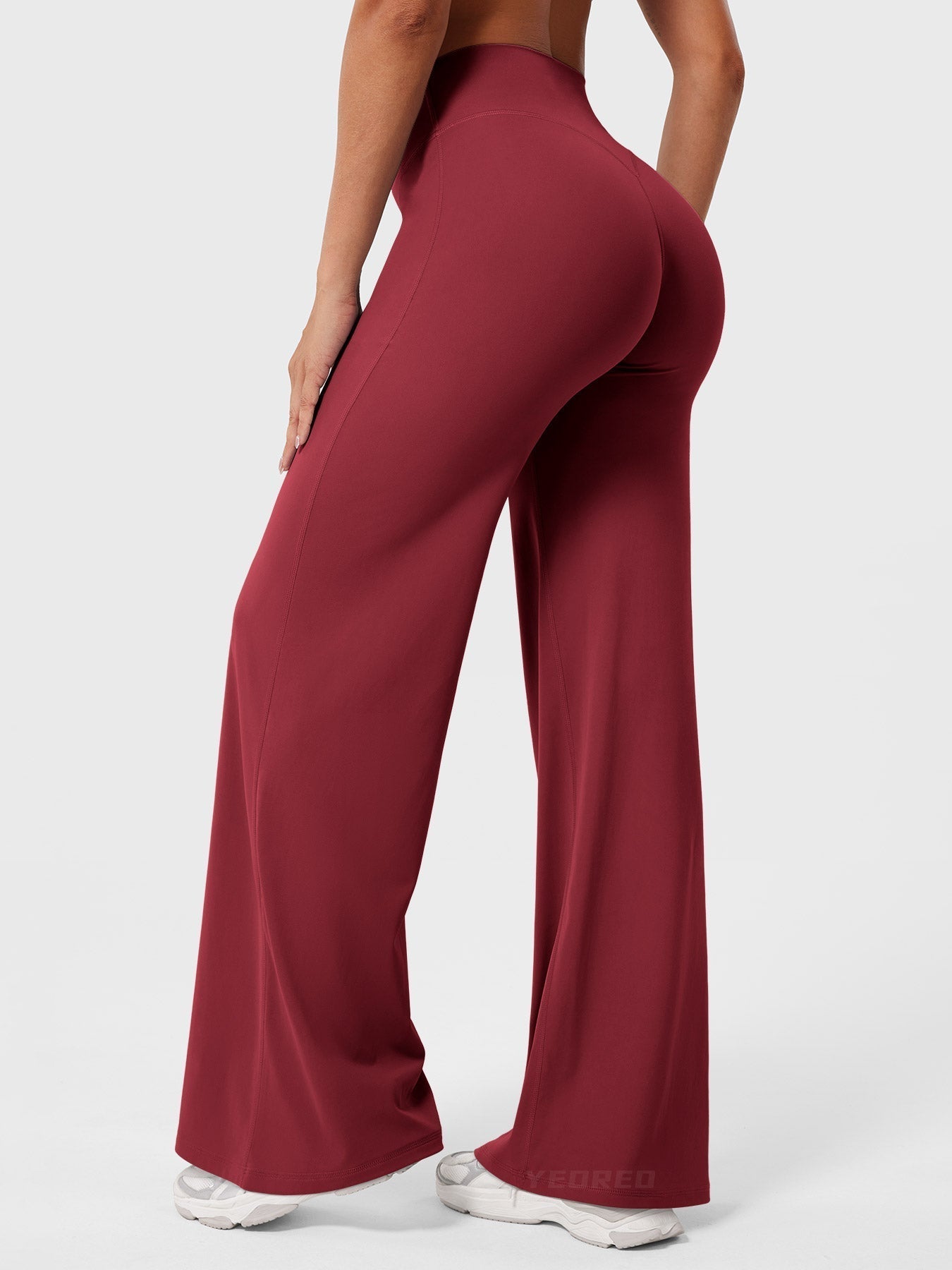 Women's Solid Summer High Waist Flared Wide Leg Pants
