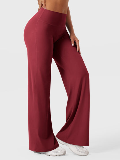 Women's Solid Summer High Waist Flared Wide Leg Pants