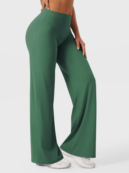 Women's Solid Summer High Waist Flared Wide Leg Pants