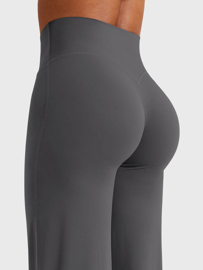 Women's Solid Summer High Waist Flared Wide Leg Pants