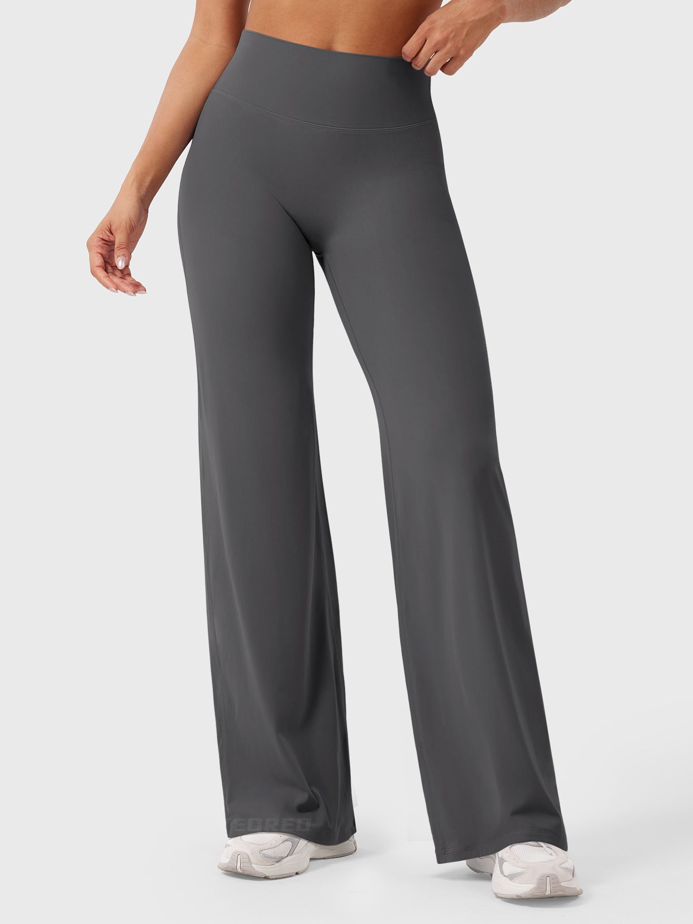 Women's Solid Summer High Waist Flared Wide Leg Pants
