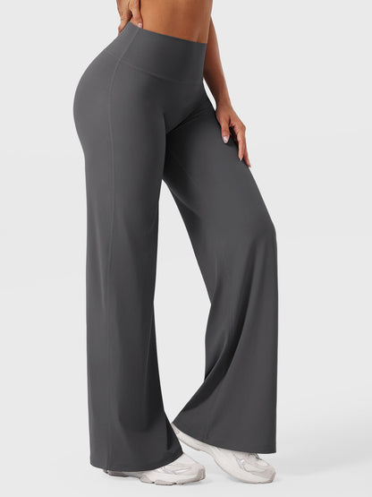 Women's Solid Summer High Waist Flared Wide Leg Pants