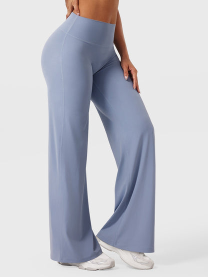 Women's Solid Summer High Waist Flared Wide Leg Pants