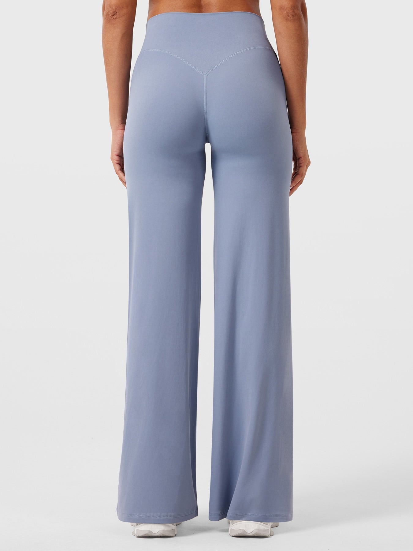 Women's Solid Summer High Waist Flared Wide Leg Pants